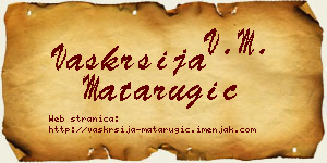 Vaskrsija Matarugić vizit kartica